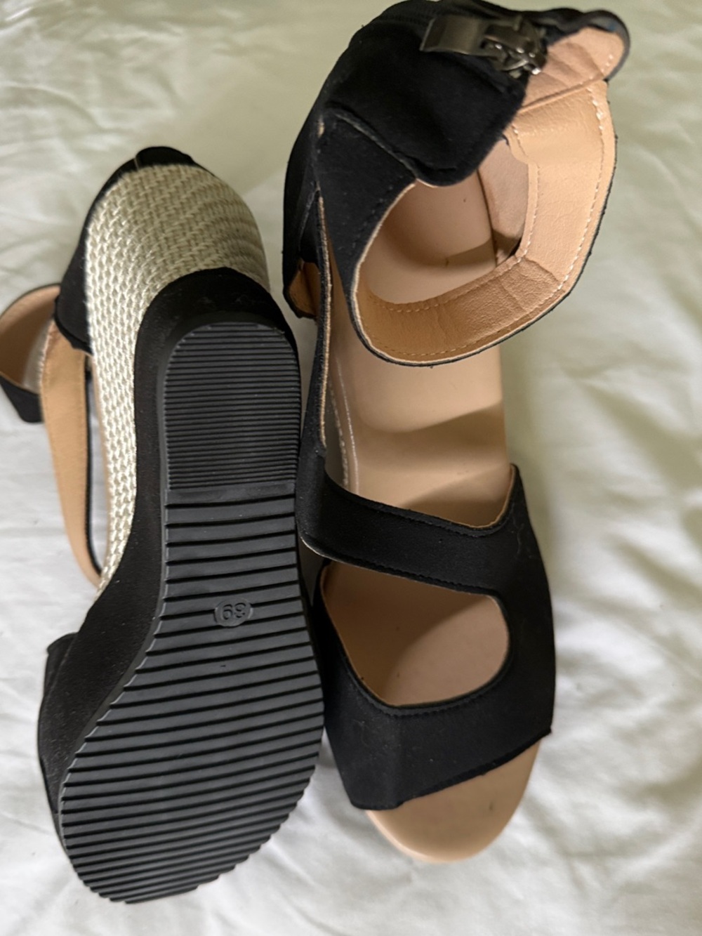 North End Shop, Valencia Wedge Sandals with Ankle Strap